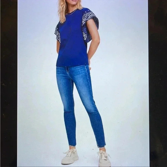 Maison Scotch Haut High-Rise Skinny Jeans Raw Hem Sz 26 / 32 - Picture 1 of 9